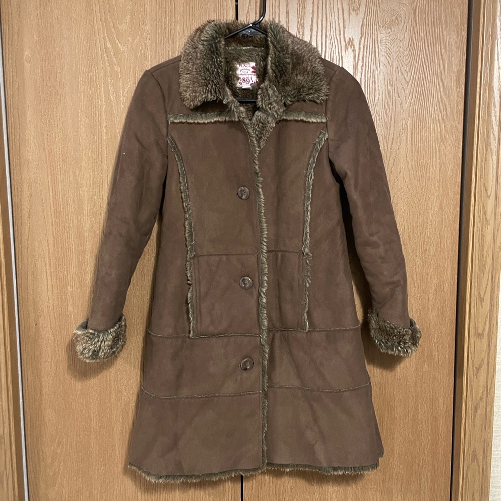 Kids Brown Faux Fur Penny Lane Coat